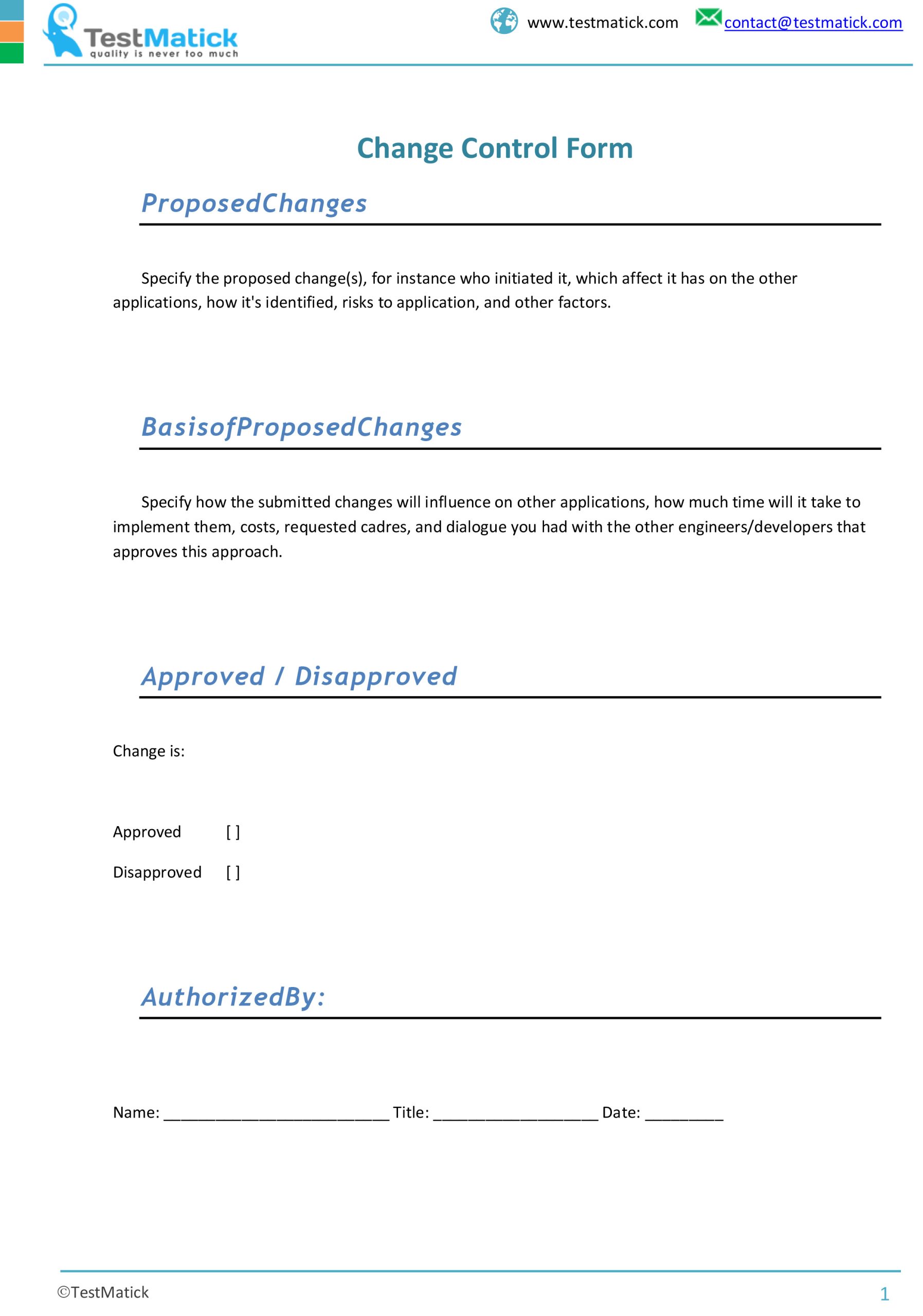 Форма контролю змін (Change Control Form)