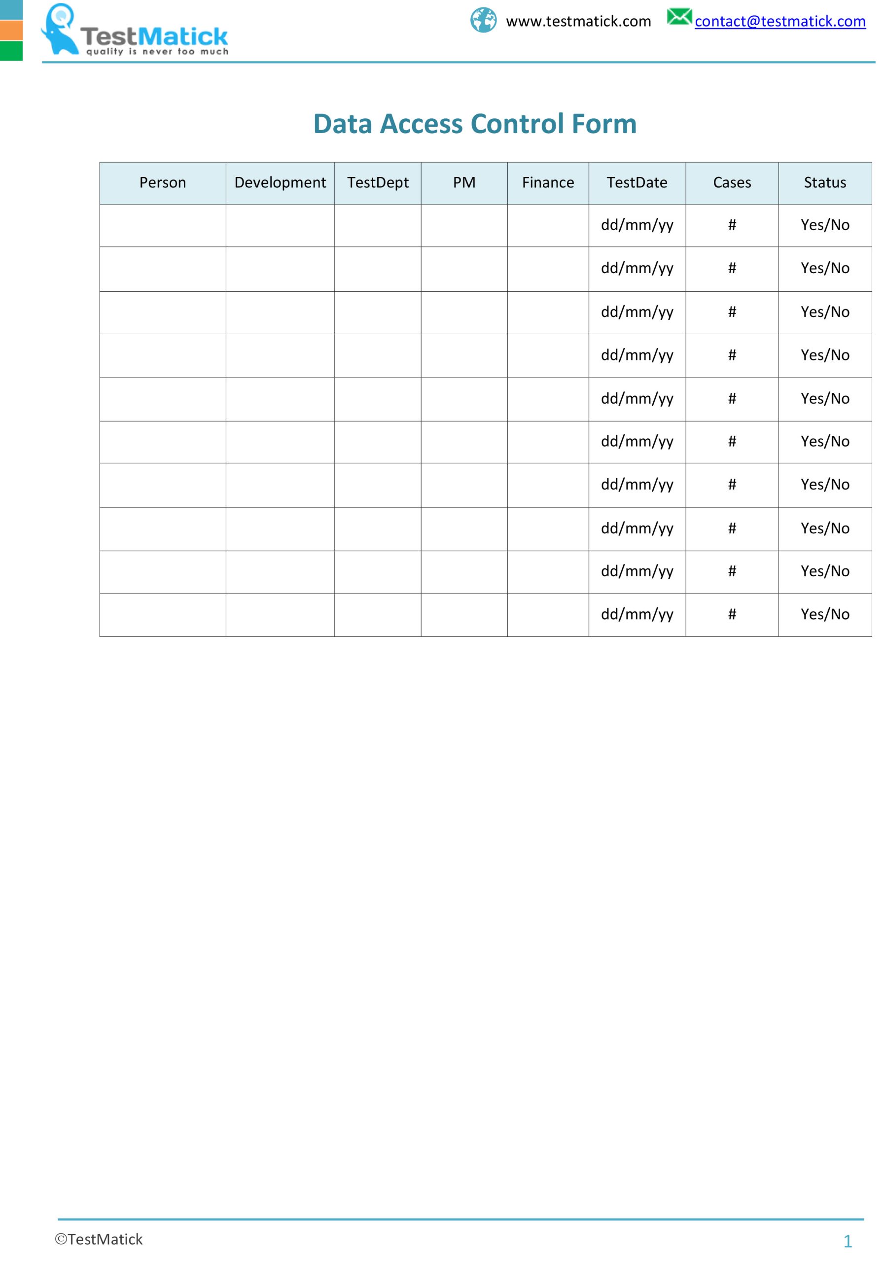 Data Access Control Form